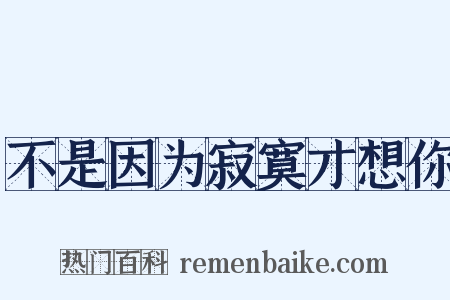 不是因为寂寞才想你是什么意思的图片